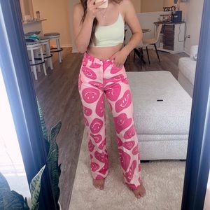Smiley face jeans